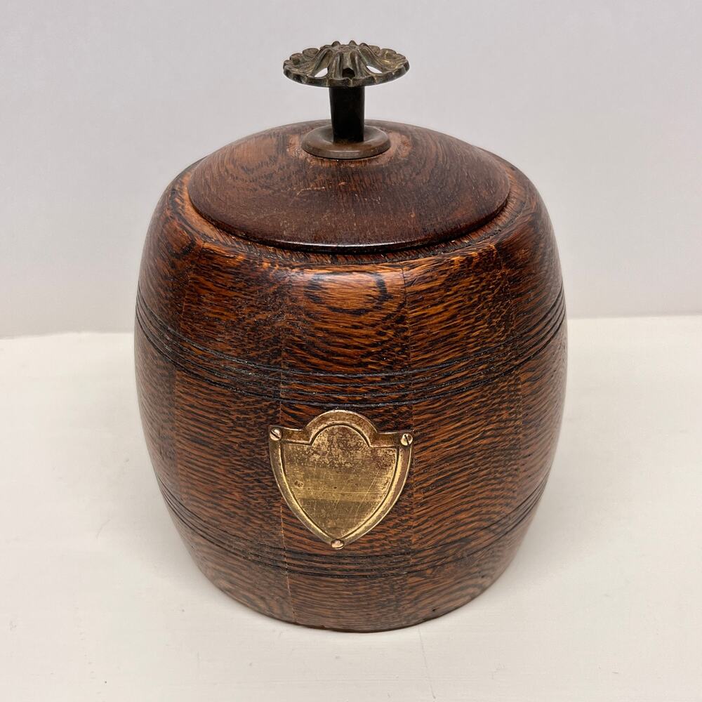 Vintage Oak Tobacco Tea Biscuit Barrel Ice Bucket